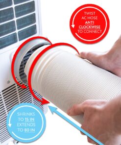 Portable Air Conditioner Hose - AC Hose with 5.9" Diameter, Anti-Clockwise Thread, Length up to 80" - Exhaust Hose for Portable Air Conditioner Vent Compatible with Delonghi & LG Air Conditioner Parts Anti-Clockwise 5.9 inch 23 81pVMpZyQDL