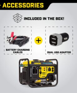 Champion Power Equipment 100302 4000-Watt RV Ready Open Frame Inverter, Yellow 4000-Watt + Gas + Manual Start 32 81pVd065GEL