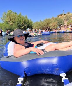 Intex River Run Connect 18 Gauge Vinyl Lounge Inflatable Floating Water Pool Tubes with 2 Cup Holders and Handles for Adults (4 Pack) 32 81pVgYHlgOL