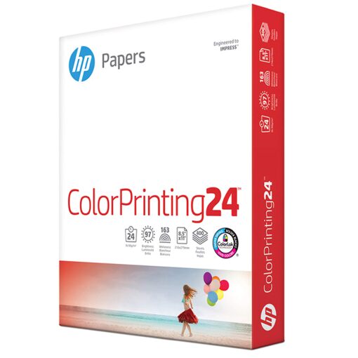 HP Color Inkjet & Laser Paper, 24 lbs, 8.5 x11-Inch Letter, 97 Bright, 400 Sheets (202040) 1 Ream Small Pack