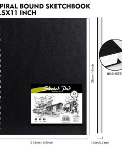 conda 8.5"x11" Hardbound Sketch Book, Double-Sided Hardcover Sketchbook, Spiral Sketch Pad, Durable Acid Free Drawing Art Paper for Kids & Adults A413723 8.5"x11" 23 81pbeEWnfLL