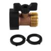 Kasian House Heavy Duty Brass Garden Hose Connector with Shut Off Valve and Comfort Grip, Control Water Flow, Faucet Extension, Large Comfort Handles, Extra Threads, KHGS2017002 30 81pbzvMQizL