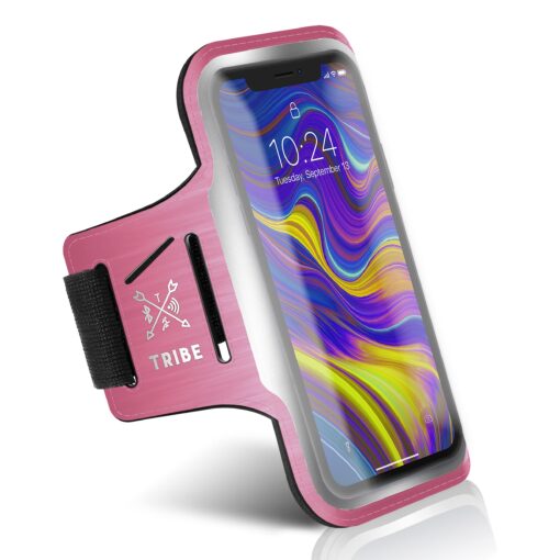 TRIBE Running Phone Holder Armband. iPhone & Galaxy Cell Phone Sports Arm Bands for Women, Men, Runners, Jogging, Walking, Exercise & Gym Workout. Fits All Smartphones. Adjustable Strap, CC/Key Pocket L: iPhone+/Pro Max/XR/XS Max/Galaxy+/Ultra/Note