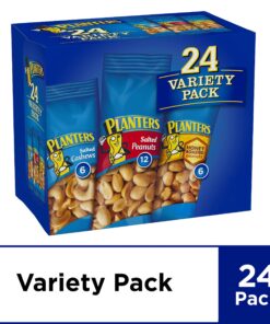 PLANTERS Variety Packs (Salted Cashews, Salted Peanuts & Honey Roasted Peanuts), 24 Packs - Individual Bags of On-the-Go Nut Snacks - No Cholesterol or Trans Fats - Source of Fiber and Healthy Fats 24 Count (Pack of 1) 26 81pdHn33BwL 2