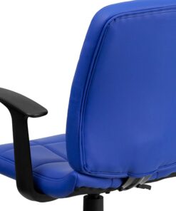 Flash Furniture Clayton Mid-Back Blue Quilted Vinyl Swivel Task Office Chair with Arms 30 81pe 98dFIL