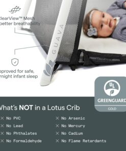 Guava Lotus Travel Crib with Lightweight Backpack Design | Certified Baby Safe Portable Crib | Folding Play Yard with Comfy Mattress for Babies & Toddlers | Compact Baby Travel Bed 33 81peq26PJeL