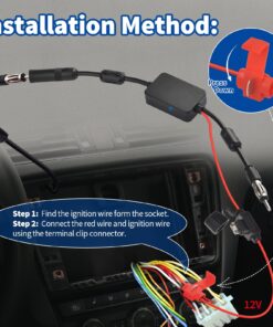 Bingfu Universal Car Stereo FM Radio Antenna Signal Booster Amplifier Amp,12V Power Supply DIN Plug Connector Adapter for Vehicle Truck SUV Car Audio Radio Stereo Media Head Unit Receiver 18 81pihloX92L