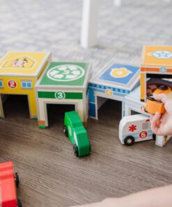 Melissa & Doug Nesting and Sorting Blocks - 6 Buildings, 6 Wooden Vehicles - Numbers Learning, Car Garage, Sorting And Stacking Toys For Toddlers Ages 2+ Set 25 81pjtIHTpAL