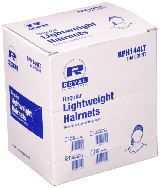 Royal 24" Light Brown Light Weight Hairnet, Disposable and Latex Free, Package of 144