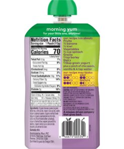 Plum Organics Mighty Morning Organic Toddler Food - Banana, Kiwi, Spinach, Greek Yogurt, and Barley - 4 oz Pouch (Pack of 12) - Organic Fruit and Vegetable Toddler Food Pouch Banana, Kiwi, Spinach, Greek Yogurt & Barley 11 81pk9WTWDrL