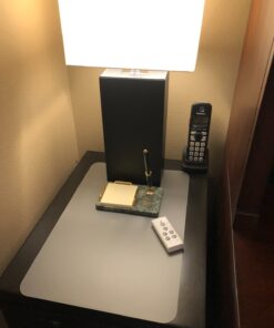 Elegant Designs LT1025-BLK Modern Leather Table Lamp with White Fabric Shade, Black 1 40 81pkfCBqW5L