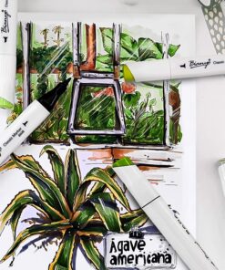 Bianyo Classic Alcohol Markers Set, Pack of 72, Dual Tip Bullet & Chisel Art Marker, Black Case with a Designable Card for Coloring, Drawing, Sketching, Outlining 72 Primary Colors, Black Bag 37 81pks9x8YUL