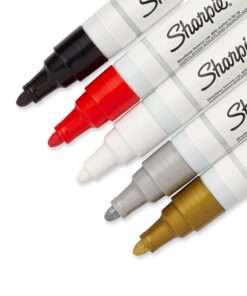 SHARPIE Oil-Based Paint Markers, Medium Point, Assorted & Metallic Colors, 5 Count - Great for Rock Painting 28 81plEk13dHL 2