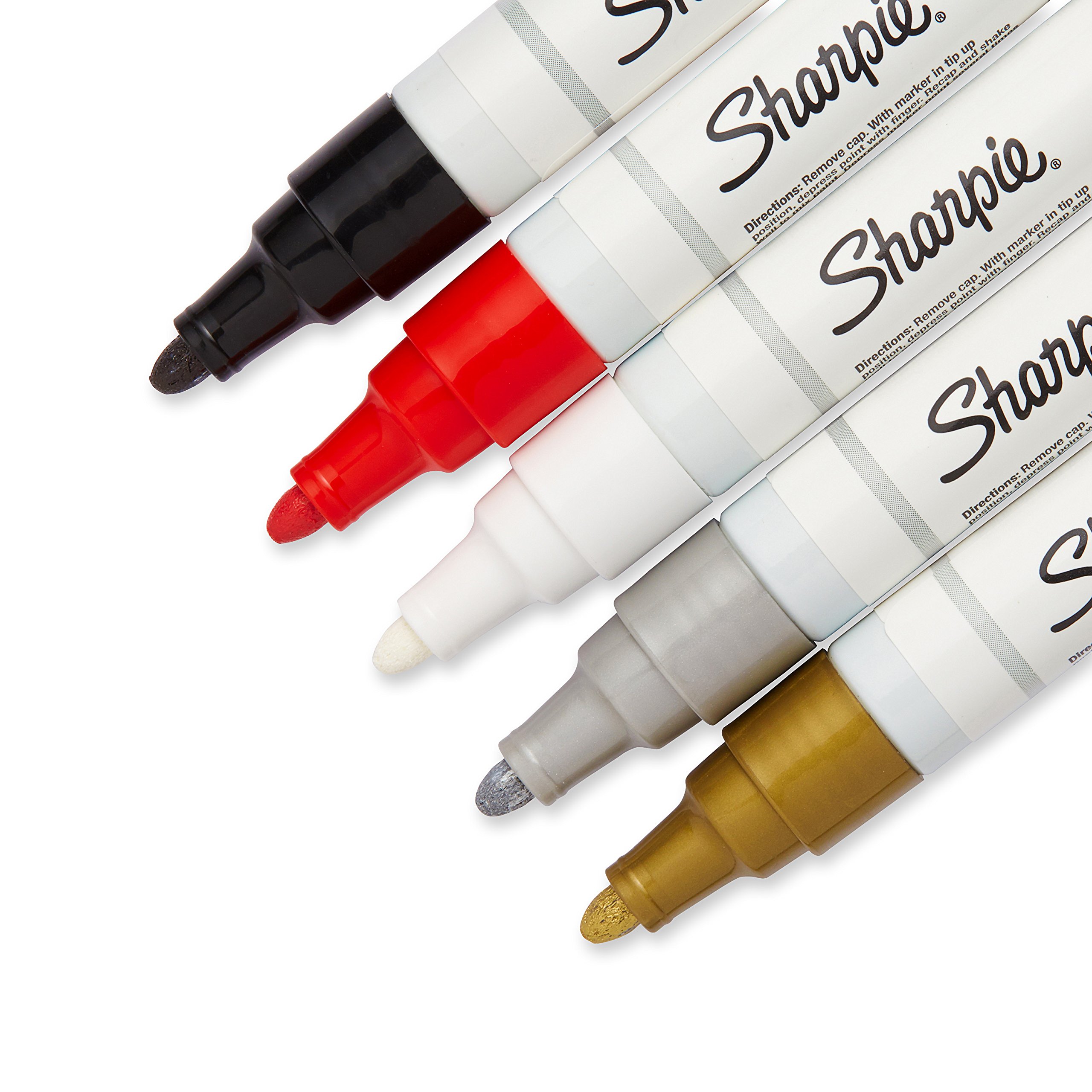 SHARPIE Oil-Based Paint Markers, Medium Point, Assorted & Metallic Colors, 5 Count - Great for Rock Painting 3 SHARPIE Oil-Based Paint Markers, Medium Point, Assorted & Metallic Colors, 5 Count - Great for Rock Painting - Image 3