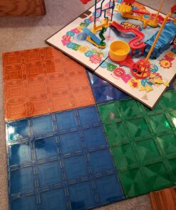 Mag-Genius Magnet Tiles Super Big Magnet Toy Building Toy Board Size of 16 Magnet Tiles 3 Stabilizer 12" X 12" Magnet Plates Compaible with Any Other Brand 25 81pnyNA01HL