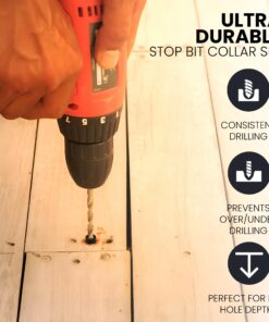 Drixet Drill Stop Bit Collar Set – Kit Includes: 1/8", 3/16”, 1/4”, 5/16”, 3/8”, 7/16” and 1/2-Inch with Allen Wrench to Tighten The Stops Set-Screws (7-Piece) 14 81poOUeP3L