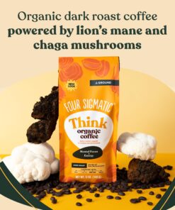 Four Sigmatic Mushroom Ground Coffee, Lion's Mane, 12 Ounce Think w/ Lion's Mane & Chaga 12 Ounce (Pack of 1) 24 81poffSDM6L 1