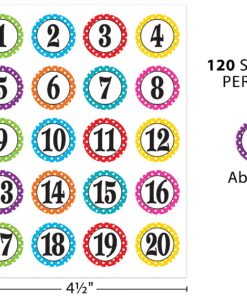 Teacher Created Resources Polka Dot Numbers Stickers (3567) 8 81pp3ei PEL