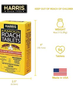 Harris Roach Tablets, Boric Acid Roach Killer with Lure for Insects (4oz, 96 Tablets) 4 oz 29 81psKCuUDSL
