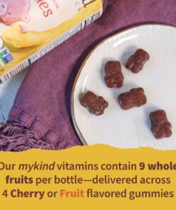 Garden of Life Organics Kids Gummy Vitamins, Certified Organic, Non-GMO & Vegan Complete Children's - B12, C & D3 Gluten, Soy & Dairy Free Real Fruit Chew Gummies, Multi, Cherry, 120 Count 14 81psTgyl8GL