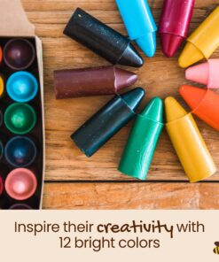 Honeysticks 100% Pure Beeswax Crayons (12 Pack) - Non-Toxic Crayons, Safe for Babies and Toddlers, For 1 Year Plus, Handmade in New Zealand with Natural Beeswax and Food-Grade Colors, Eco-Friendly. 29 81psfbAnbFL