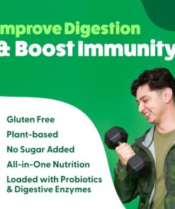 Organic Superfood Greens Powder - Cocoa Chocolate | Super Greens Fruit & Vegetable Supplement | Over 20 Greens, Fruits & Veggies, Fiber, Probiotics & Digestive Enzymes | 30 servings Superfood Cacao Greens Powder 20 81puSL4SuiL