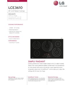 LG 36" BLACK RADIANT ELECTRIC SMOOTHTOP COOKTOP WITH SMOOTHTOUCH CONTROLS LCE3610SB 7 81pwRh3xmWL