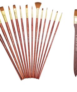 Santa Fe Art Supply Paint Brush Set W/Carrying Case-Organizer - 15+1 Professional Grade Wood Paintbrush Kit Perfect for Watercolor, Oil, Ink, Face - Creative Art Brushes & Craft Supplies for Artists 27 81pyRoRRsgL