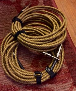 GLS Audio Instrument Cable - 1/4 Inch TS to 1/4 Inch Instrument Cable for Bass/Electric Guitar- Brown/Yellow Braided Tweed, 20ft 20 Ft. Straight Gold 36 81pz5ggLljL
