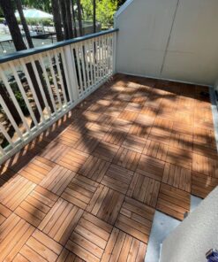 Yaheetech 27PCS Interlocking Patio Deck Tiles 12 x 12in Wood Floor Tiles Outdoor Flooring for Patio Garden Deck Poolside Brown Brown-straight 60 81pzpXKlPPL