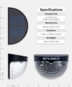 OTHWAY Solar Fence Post Lights Wall Mount Decorative Deck Lighting, Black, 4 Packs 29 81q NfVDmLL