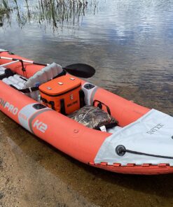 INTEX Excursion Pro Inflatable Kayak Series: Includes Deluxe 86in Aluminum Oars and High-Output Pump – SuperTough PVC – Adjustable Bucket Seat – Fishing Rod Holders – Grab Handles 2-person Kayak Set 55 81q SrY7v3L