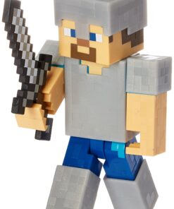 Minecraft Survival Mode Steve with Iron Armor Action Figure - Series 4 10 81q faQ9L