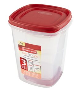 Rubbermaid Easy Find Lids Food Storage Containers, Racer Red, 6-Piece Set 3.7 cup & 5.25 cup & 15 cup 6 piece 11 81q stxaAyL