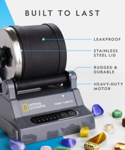 Alternative view of NATIONAL GEOGRAPHIC Rock Tumbler Kit – Hobby Edition Includes Rough Gemstones, and 4 Polishing Grits, Great STEM Science Kit for Geology Enthusiasts, Rock Polisher for Kids and Adults Hobby Kit