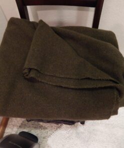Olive Drab Green Warm Fire Retardant Blanket, 66" x 90" (80% Wool)-US Military Style 40 81q105tT8HL