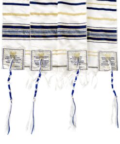 Alternative view of Holy Land Market New Covenant Messianic Prayer Shawl Tallit 72" X 22" with Bag, Card and Brochure From Israel