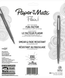 Paper Mate Felt Tip Pens Flair Marker Pens, Medium Point, Assorted, 24 Count 24 Count Flair 42 81q1OkzvDuL