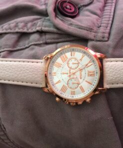 Top Plaza Fashion Women's Analog Watch, PU Leather Band Rose Gold Tone - White White Watch 40 81q2ijyRTTL