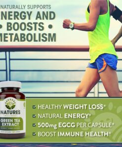 Green Tea Extract 98% Standardized with EGCG | Healthy Weight Support, Metabolism, Energy, Heart Health | Green Tea Capsules are Natural Caffeine Pills with Antioxidant & Free Radical Scavenger 1000mg 24 81q2uLWdiFL 1