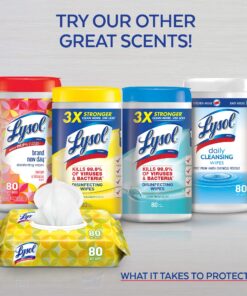 Lysol Disinfecting Wipes, Lemon & Ocean Breeze, 320ct (4x80ct), Cleaning Wipes, Cleaning Supplies, Packaging May Vary, 80 Count (Pack of 4) 80 Count (Pack of 4) 17 81q5znJOv0L