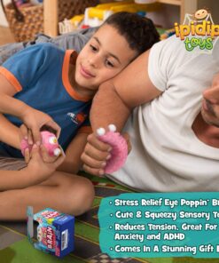 Flippy Brain Squishy Eye Popping Squeeze Fidget - Stress Relief Ball - Anxiety Reducer Sensory Play - Gag for Boys and Girls - Suitable for Autism, ADHD 15 81q7qQoI3BL