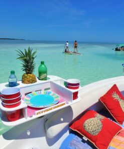 Alternative view of Docktail Butler Boat Table Caddy Organizer - Includes Rod Holder Mount | Portable Boat Table and Boat Bar, Marine Tables for Boats with Cup Holders, Boat Storage Accessories A - White