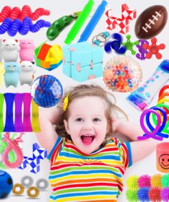 PP PHIMOTA Sensory Toys Set 55 Pack, Stress Relief Fidget Hand Toys for Adults and Kids, Sensory Fidget and Squeeze Widget for Relaxing Therapy - Perfect for ADHD Add Anxiety Autism 23 81q8WiePlfL