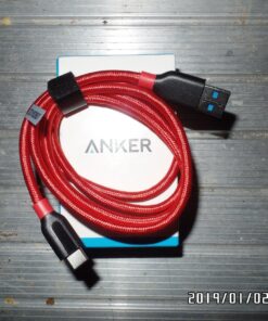 Anker USB C Cable, PowerLine+ USB-C to USB 3.0 cable (3ft/0.9m), High Durability Type C Braided Charging Cable Compatible with Samsung Galaxy S10, S9, Huawei P10, P9, Sony XZ, HTC 10 and More (Red) 3ft Red 69 81q9ZWZBocL