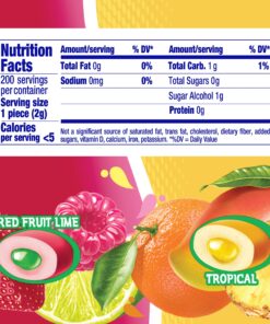 Mentos Sugar-Free Chewing Gum, Tropical, Red Fruit and Lime, 50 Piece Bottle (Pack of 4 Bottles) 50 Count (Pack of 4) 15 81q9k2 LN6L