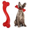 SPOT by Ethical Products Play Strong S-Shaped Bone Dog Toy | Interactive Durable Rubber Dog Toy for Aggressive Chewers | Hollow Center Ideal for Treats | 12”, Red 12-Inch