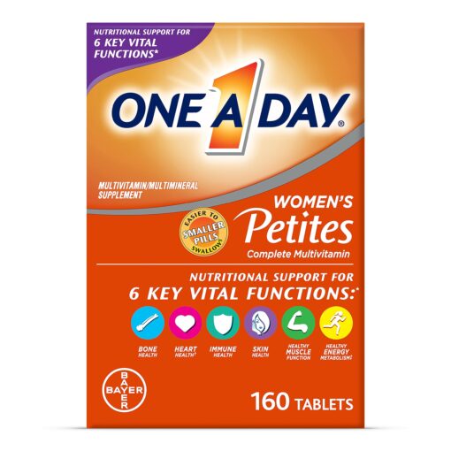 One A Day Women’s Petites Multivitamin,Supplement with Vitamin A, C, D, E and Zinc for Immune Health Support, B Vitamins, Biotin, Folate (as folic acid) & more,Tablet, 160 count 160 Count (Pack of 1)