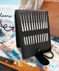 MyArtscape Miniature Paint Brushes with Holder, Set of 12 for Detail & Fine Point Painting - use with Acrylic, Watercolor, Oil, Gouache - for Pinstriping, Warhammer 40k & Lettering - Art Supplies Miniature Brushes With Holder 25 81qDPAe9VL 1