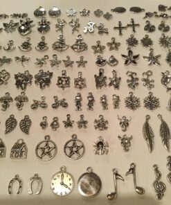 RUBYCA 160Pcs Assorted Mixed Silver Charms Pendants for Bracelets Jewelry Making Crafting Supplies, Tibetan Silver Color Charms, Just Like The Picture (Mix5) Mix 5 160 PCS 31 81qF2IGtkL